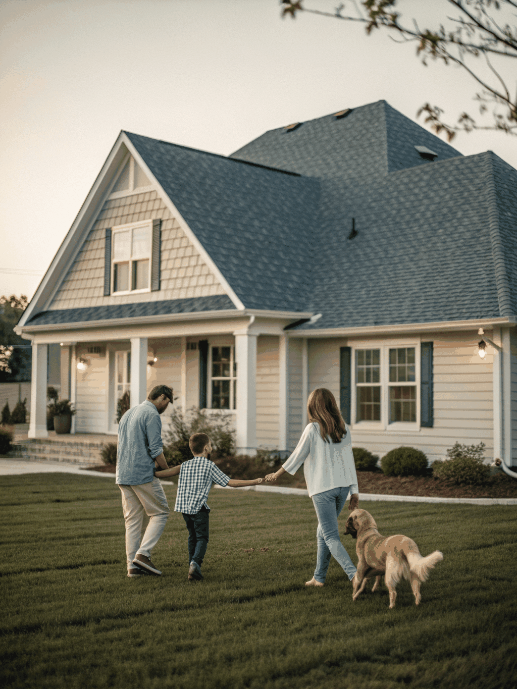 First-time homebuyers holding keys in front of their new Oregon home